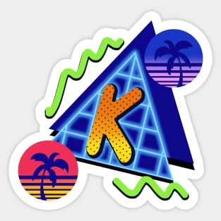 Initial Letter K - 80s Synth Sticker